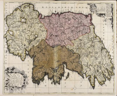 Newest and Most Accurate Delineation of the Kingdom and Island of Ireland: Including the Provinces of Leinster, Ulster, Connacht, and Munster: Divided into Thirty-Two Counties, Which Are Further Divided into All Subordinate Baronies by Petrus Schenk by Peter Schenk the Elder